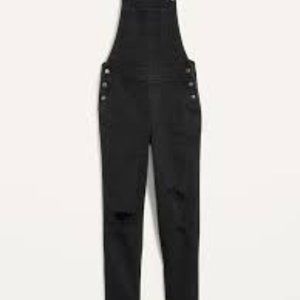 NEW WITH TAGS, O.G. Straight Black Ripped Jean Overalls for Women, Size 20